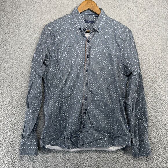 Stone Rose Shirt Men's 3 Medium Gray Trumpets Music Instrument All over Preppy - Picture 2 of 10